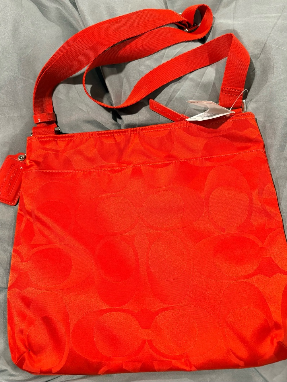 Coach Red Signature Nylon Crossbody Bag - Picture 2 of 4